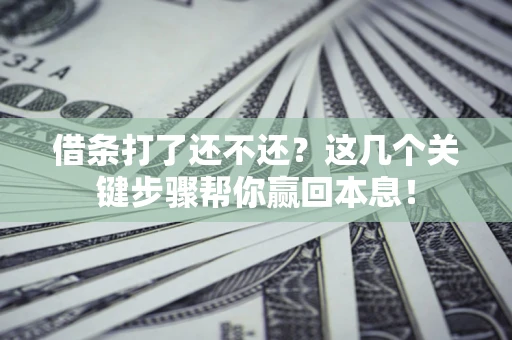 济南借条打了还不还？这几个关键步骤帮你赢回本息！